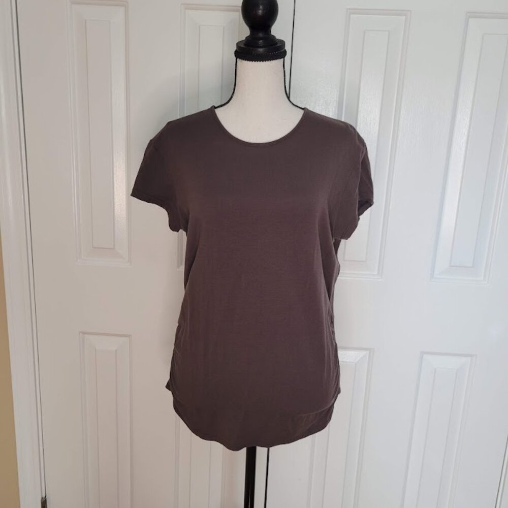 Banana Republic Brown Ruched Side Stretch Knit Top Size XL